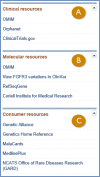 Figure 6. . The clinical, molecular, and consumer resources in MedGen.