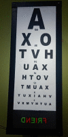 A Snellen Chart Used in a Small Clinic