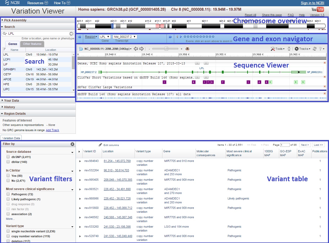 Variation Viewer application layout