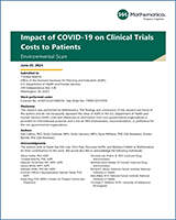 Cover of Impact of COVID-19 on Clinical Trials Costs to Patients