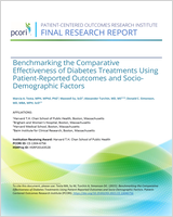 Cover of Benchmarking the Comparative Effectiveness of Diabetes Treatments Using Patient-Reported Outcomes and Socio-Demographic Factors