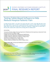 Cover of Testing Tablet-Based Software to Help Reduce Hospice Patients' Pain