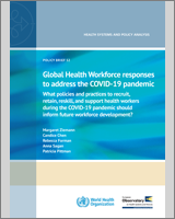 Cover of Global Health Workforce responses to address the COVID-19 pandemic